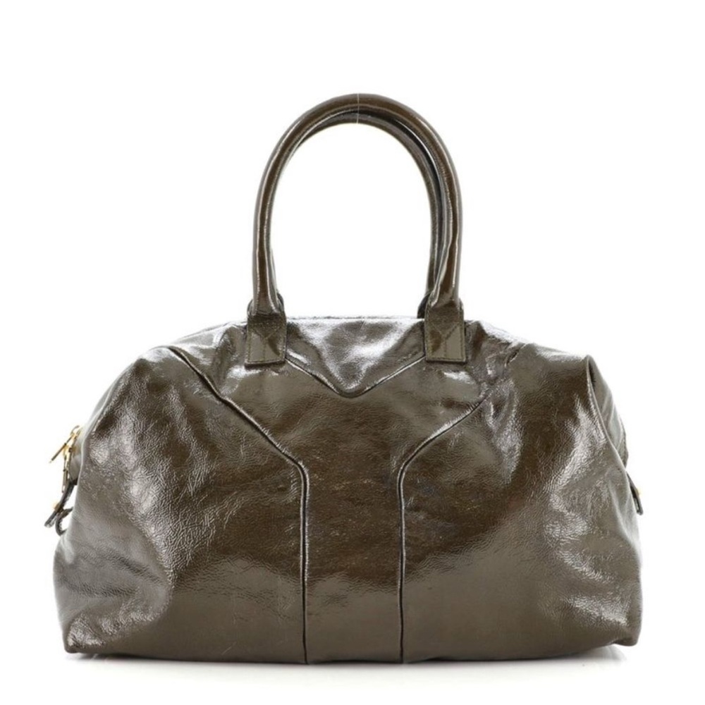 Saint Laurent Easy Y Satchel Patent
Medium Olive Green Brown